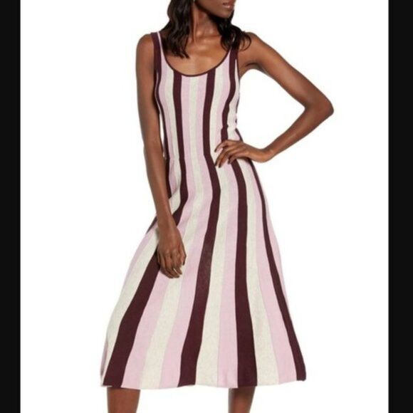 Leith Stripe Fit & Flare tank Sweater Dress size 4X - Picture 1 of 8